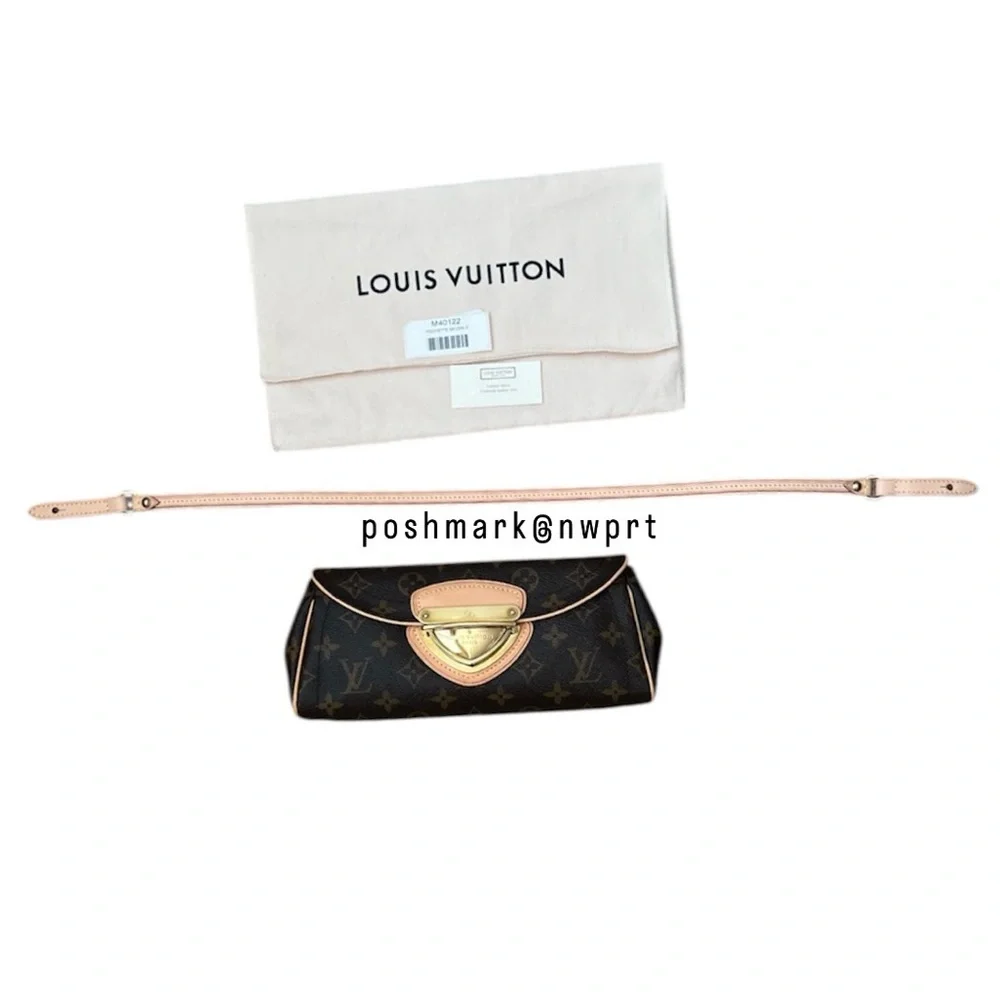 Louis Vuitton 💯 Beverly Pochette Clutch Vintage Monogram Shoulder Bag LV Logo - Picture 5 of 16
